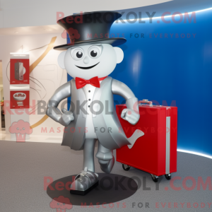 Fantasia de mascote Silver Ring Master com short de corrida e pastas - Mascotes mestres do ringue - RedBrokoly.com