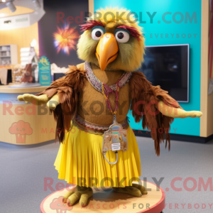 Brown Parrot mascot costume...