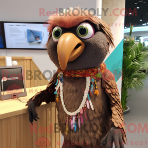 Brown Parrot mascot costume...