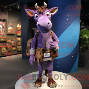 Paars Okapi-mascottekostuum...