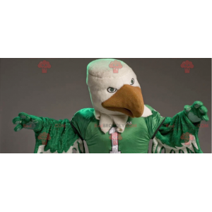 Mascotte d'aigle blanc et vert géant - Redbrokoly.com