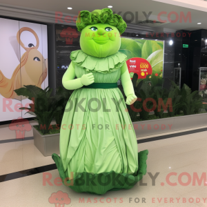 Lime Green Cabbage maskot...