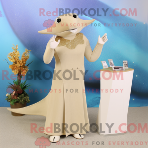 Beige Stingray maskot...