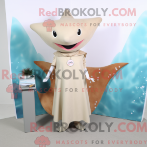 Beige Stingray maskot...