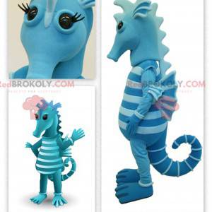 Two-tone blue seahorse mascot - Redbrokoly.com