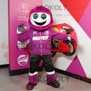 Magenta Pizza Slice maskot...