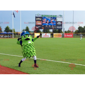 Green fruit vegetable mascot smiling - Redbrokoly.com