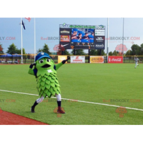 Green fruit vegetable mascot smiling - Redbrokoly.com