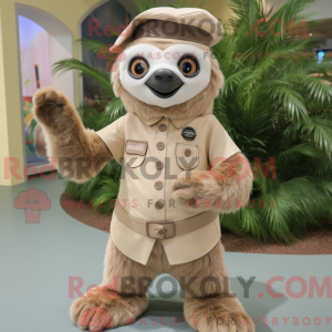 Tan Sloth mascot costume...