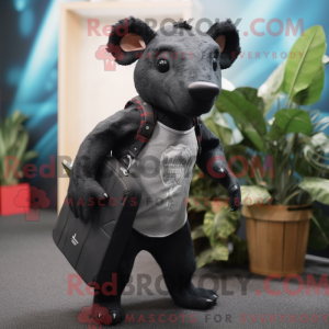 Black Tapir mascot costume...