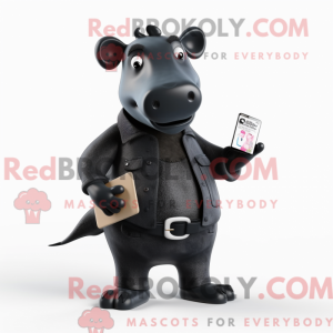 Zwart Tapir mascottekostuum...