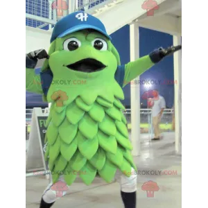 Green fruit vegetable mascot smiling - Redbrokoly.com