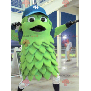 Green fruit vegetable mascot smiling - Redbrokoly.com