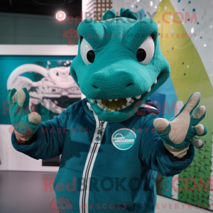 Teal Crocodile mascot...