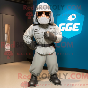 Sølv Gi Joe maskot kostume...