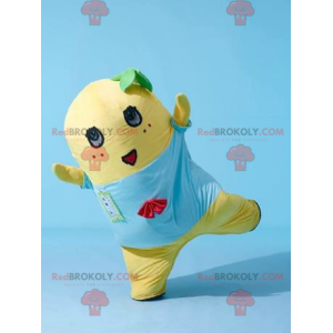 Mascotte de peluche jaune de bonhomme souriant - Redbrokoly.com