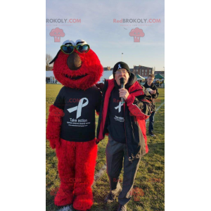 Mascotte d'Elmo de marionnette de monstre rouge - Redbrokoly.com