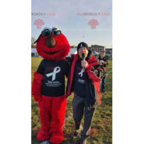Mascotte d'Elmo de marionnette de monstre rouge - Redbrokoly.com