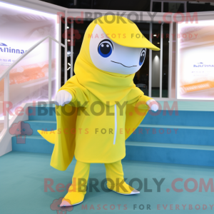 Lemon Yellow Dolphin mascot...