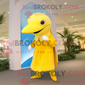 Lemon Yellow Dolphin mascot...