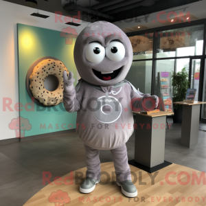 Grå donut maskot kostume...