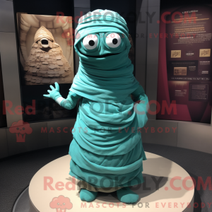 Blågrøn Mummy maskot...