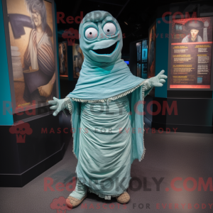 Blågrøn Mummy maskot...