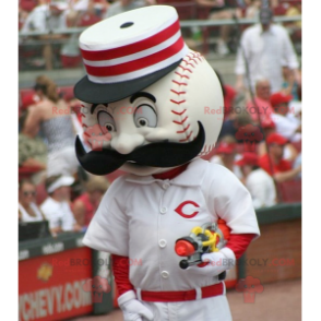 White and red baseball mascot - Redbrokoly.com
