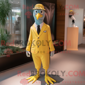 Gul spætte maskot kostume...