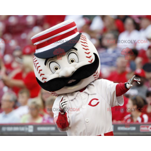 White and red baseball mascot - Redbrokoly.com