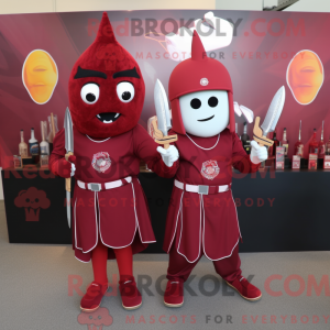Maroon Knife Thrower mascot...