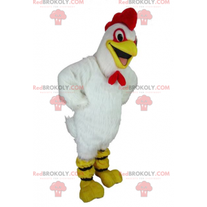 Mascotte de coq blanc de poule géante - Redbrokoly.com