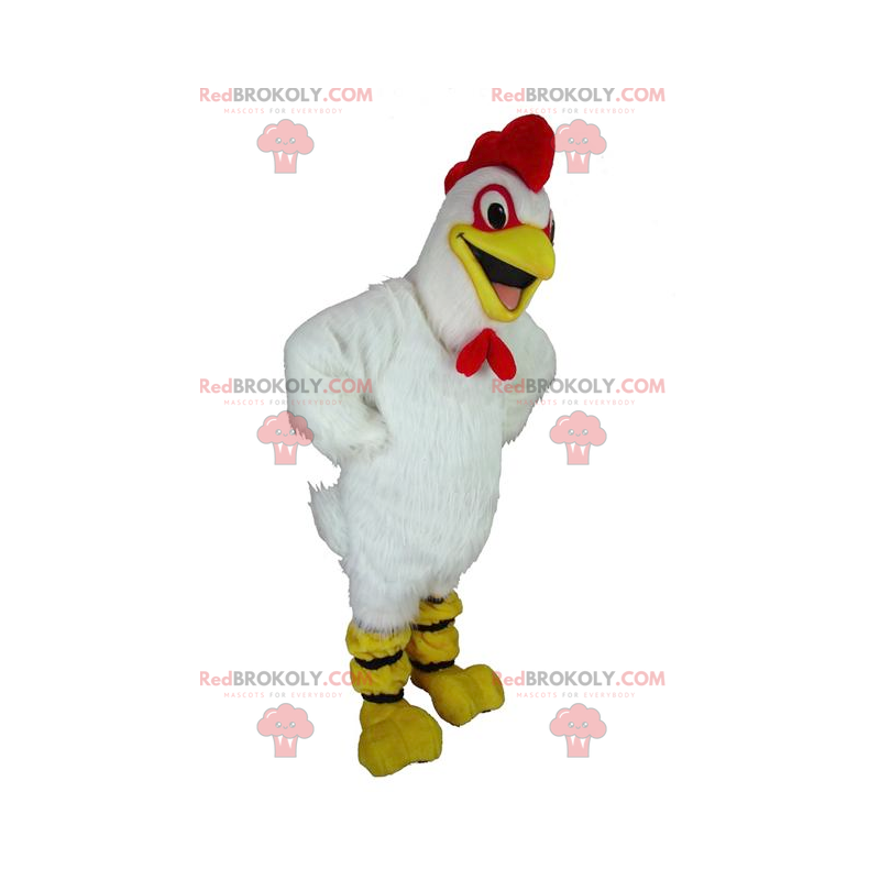 Weißes Hahn-Maskottchen der riesigen Henne - Redbrokoly.com Weißes Hahn-Maskottchen der riesigen Henne - Redbrokoly.com