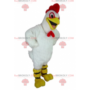 Giant hen white rooster mascot - Redbrokoly.com