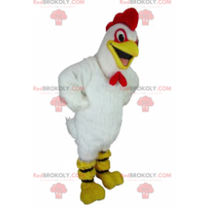 Reusachtige kip witte haan mascotte - Redbrokoly.com