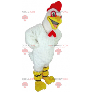 Reusachtige kip witte haan mascotte - Redbrokoly.com