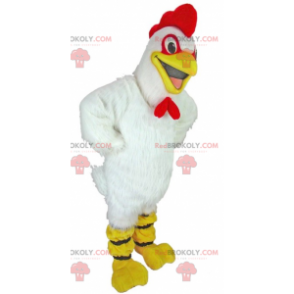 Giant hen white rooster mascot - Redbrokoly.com