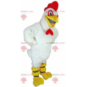 Mascotte de coq blanc de poule géante - Redbrokoly.com