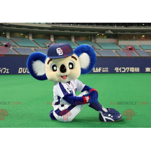 White and blue koala mascot in sportswear - Redbrokoly.com