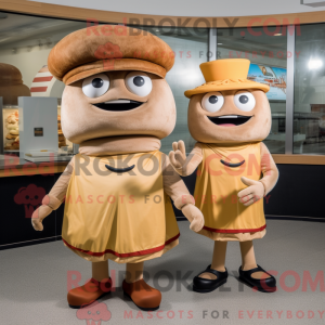 Tan Burgers mascot costume...
