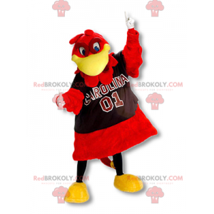 Mascotte d'oiseau rouge et jaune géant - Redbrokoly.com