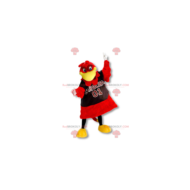 Giant red and yellow bird mascot - Redbrokoly.com