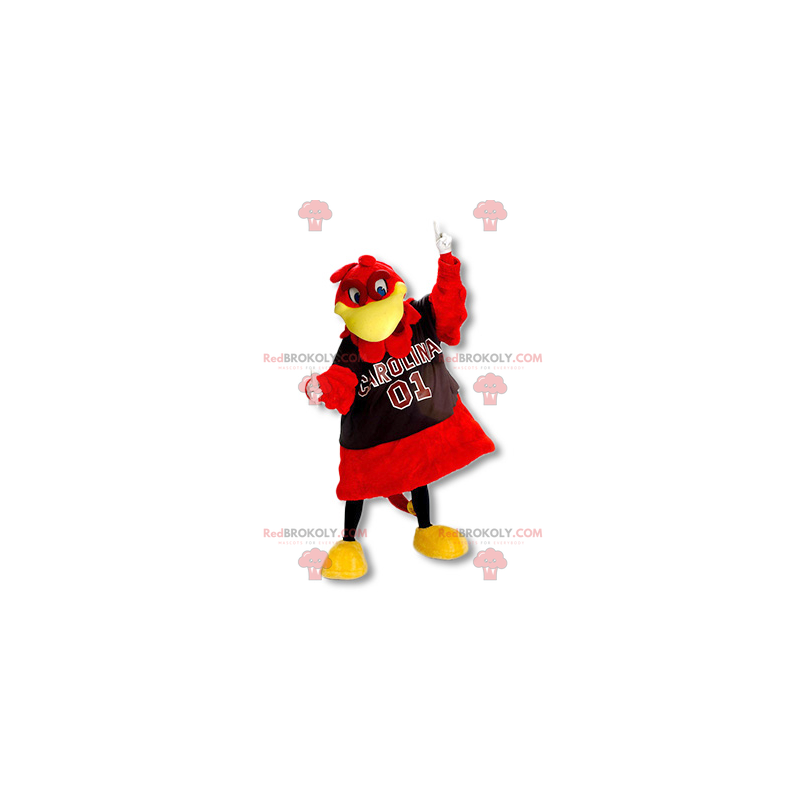 Obří červený a žlutý pták maskot - Redbrokoly.com
