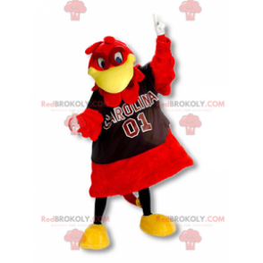 Mascote pássaro gigante vermelho e amarelo - Redbrokoly.com