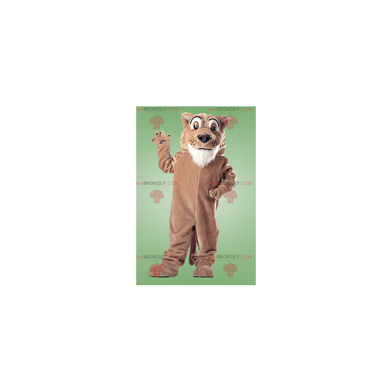 Giant brown and white tiger mascot - Redbrokoly.com