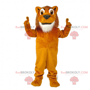 Giant brown and white tiger mascot - Redbrokoly.com