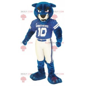 Mascotte de tigre bleu et blanc géant - Redbrokoly.com