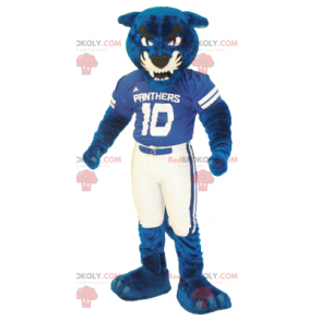 Mascote tigre gigante azul e branco - Redbrokoly.com