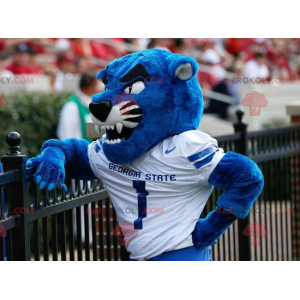 Giant blue and white tiger mascot - Redbrokoly.com