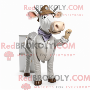 Sølv Guernsey Cow maskot...